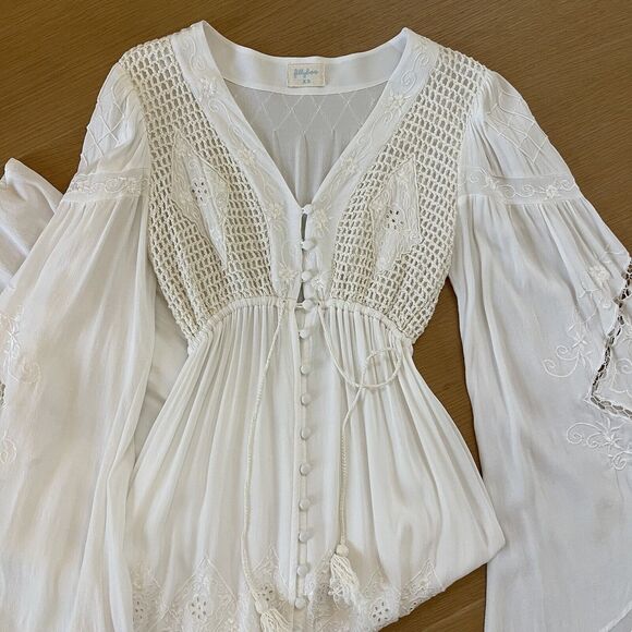 Women's Fillyboo Maternity Size XS Strawberry Fields Embroidered Maxi Dress - Picture 3 of 12